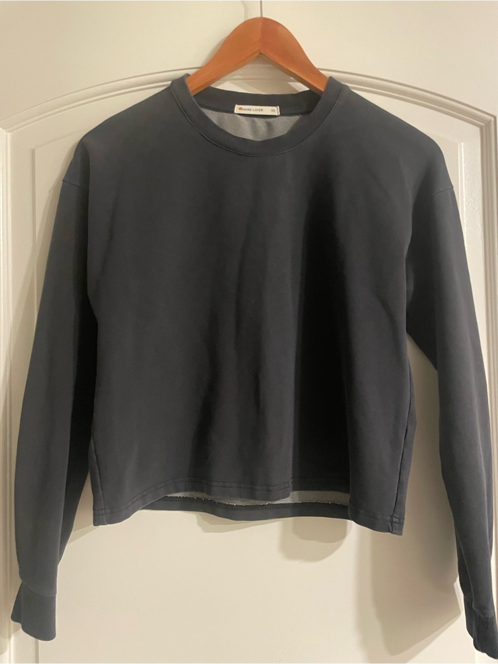 Marine Layer Charcoal Crewneck Pullover Sweatshirt Lightweight French Terry XS